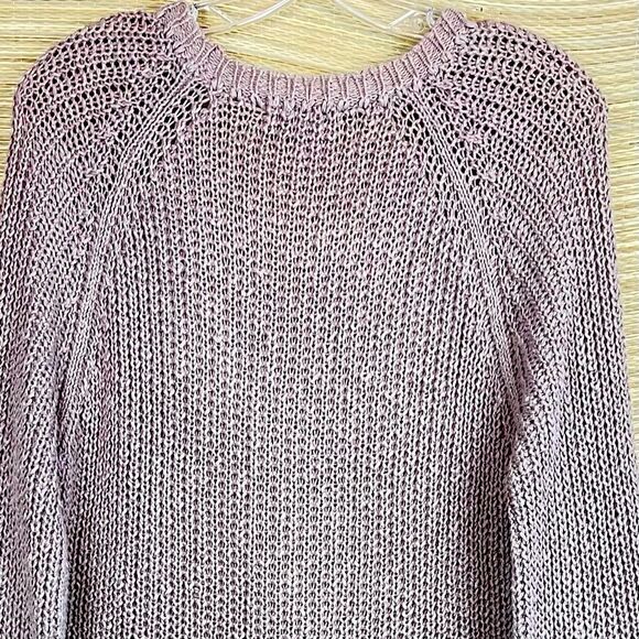 Madewell Coffeehouse Brown Linen Blend Knit Pullover Sweater Jumper Beige Size M - Picture 6 of 9